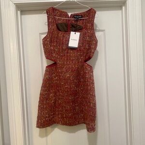 Tweed cut out mini dress